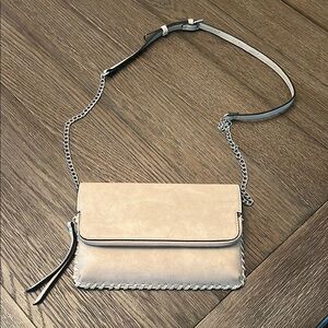 Urban Expressions Tan Crossbody Bag with Silver Chain